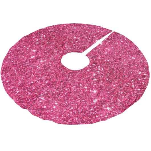 Glamour-heißes Rosa-Glitzer Polyester Weihnachtsbaumdecke (Schrägansicht)
