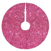 Glamour-heißes Rosa-Glitzer Polyester Weihnachtsbaumdecke (Vorderseite)
