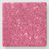 Glamour-heißes Rosa-Glitzer Steinuntersetzer (Vorderseite)