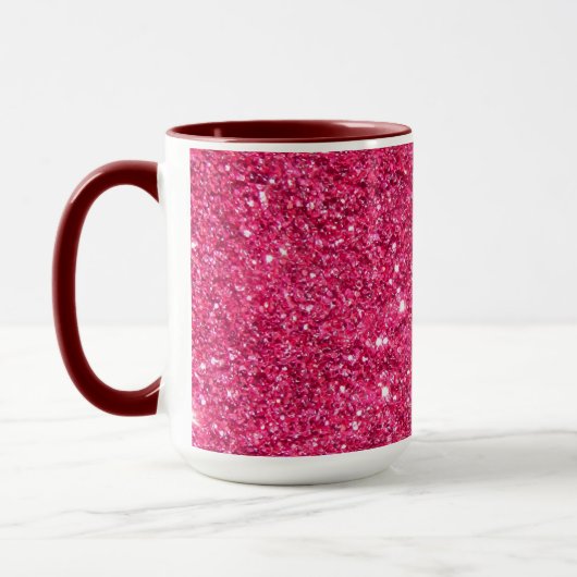 Glamour-heißes Rosa-Glitzer Tasse (Links)