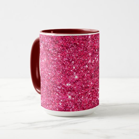 Glamour-heißes Rosa-Glitzer Tasse (Vorderseite Links)
