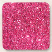 Glamour-heißes Rosa-Glitzer Untersetzer (Vorderseite)