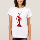 Glamour Hirsch in Rot T-Shirt (Vorderseite)