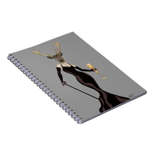 Glamour Hirsch in Schwarz 2 Notizblock (Rechte Seite)