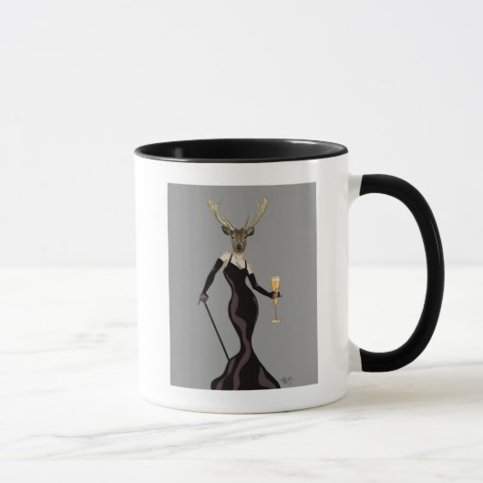 Glamour Hirsch in Schwarz 2 Tasse (Rechts)