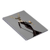 Glamour Hirsch in Schwarz 3 Notizblock (Rechte Seite)