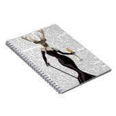 Glamour Hirsch in Schwarz Notizblock (Rechte Seite)