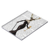 Glamour Hirsch in Schwarz Notizblock (Linke Seite)