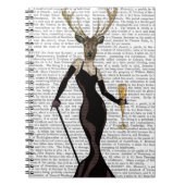 Glamour Hirsch in Schwarz Notizblock (Vorderseite)