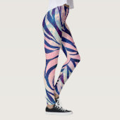 Glamour Holographic Glitzer Blue Zebra Stripes Leggings (Rechts)