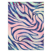 Glamour Holographic Glitzer Blue Zebra Stripes Tischdecke (Vorderseite)