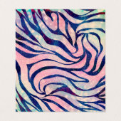 Glamour Holographic Glitzer Blue Zebra Stripes Visitenkarten (Außenseite Aufgefaltet)