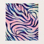 Glamour Holographic Glitzer Blue Zebra Stripes Visitenkarten (Innenseite Aufgefaltet)