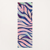 Glamour Holographic Glitzer Blue Zebra Stripes Yogamatte (Vorderseite)