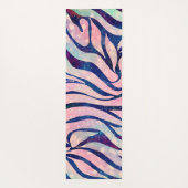 Glamour Holographic Glitzer Blue Zebra Stripes Yogamatte (Rückseite)