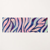 Glamour Holographic Glitzer Blue Zebra Stripes Yogamatte (Vorderseite (Horizontal))