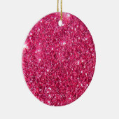 Glamour Hot Pink Glitzer drucken Keramik Ornament (Rechts)