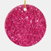 Glamour Hot Pink Glitzer drucken Keramik Ornament (Hinten)