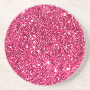 Glamour Hot Pink Glitzer drucken Sandstein Untersetzer