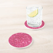 Glamour Hot Pink Glitzer drucken Sandstein Untersetzer (Seite)