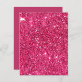 Glamour Hot Pink Glitzer Einladung (Vorne/Hinten)