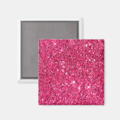 Glamour Hot Pink Glitzer Magnet (Vorderseite/Rückseite)