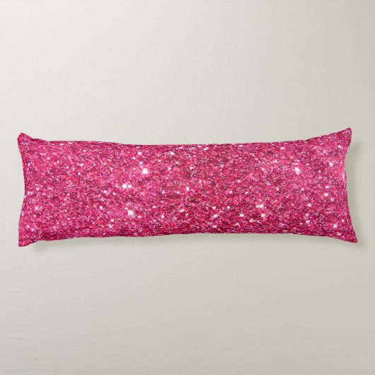 Glamour Hot Pink Glitzer Seitenschläferkissen (Rückseite)