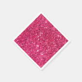 Glamour Hot Pink Glitzer Serviette (Ecke)