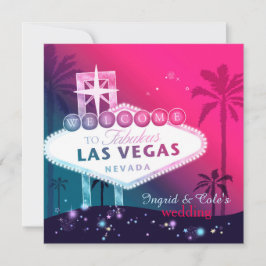 Glamour Hot Pink Las Vegas Hochzeitseinladung Einladung