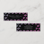 Glamour Hot Pink Violet Glitzer Kisses Mini Visitenkarte (Vorne/Hinten)