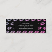 Glamour Hot Pink Violet Glitzer Kisses Mini Visitenkarte (Rückseite)