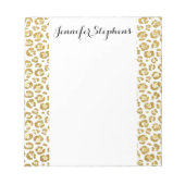Glamour Imitate Funkelnd Gold Leopard Notizblock (Vorderseite)