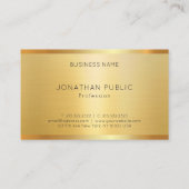 Glamour Imitate Gold Beruflich Moderne Elegante Visitenkarte (Rückseite)