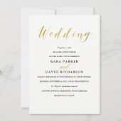 Glamour Imitate Gold Classic Einladung zur Hochzei (Vorderseite)