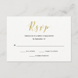 Glamour Imitate Gold Classic Wedding RSVP