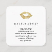 Glamour Imitate Gold Glitzer Kiss Quadratische Visitenkarte (Rückseite)