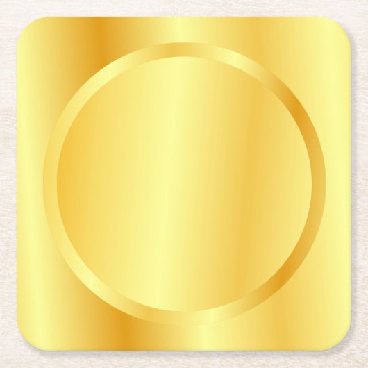 Glamour Imitate Gold Metallic Look Eleganter Leere Rechteckiger Pappuntersetzer (Vorderseite)