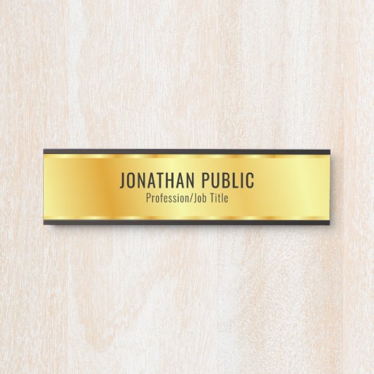 Glamour Imitate Gold Metallic Look Moderne Vorlage Türschild (Vorderseite )