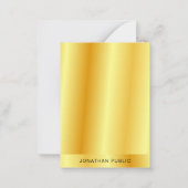 Glamour Imitate Gold Metallic Look Template Custom Mitteilungskarte (Rückseite)