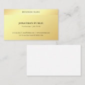 Glamour Imitate Gold Minimalistisch Moderne Modern Visitenkarte (Vorne/Hinten)