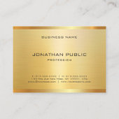 Glamour Imitate Gold Moderne Elegante Beruflich Visitenkarte (Rückseite)
