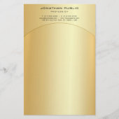Glamour Imitate Gold Moderne Elegante Vorlage Briefpapier (Vorderseite)