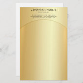 Glamour Imitate Gold Moderne Elegante Vorlage Briefpapier (Vorne/Hinten)