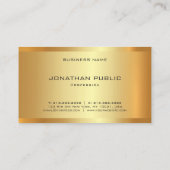 Glamour Imitate Gold Moderne Vorlage Elegant Trend Visitenkarte (Rückseite)