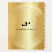 Glamour Imitate Gold Monogram Template Custom Planer (Rückseite)