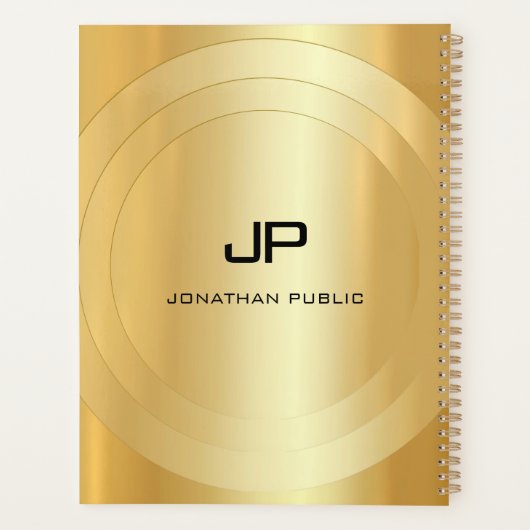 Glamour Imitate Gold Monogram Template Custom Planer (Rückseite)