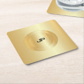 Glamour Imitate Gold Monogramm Personalisierte Vor Rechteckiger Pappuntersetzer (angewinkelt)