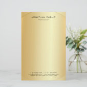 Glamour Imitate Gold Personalisiert Moderne Elegan Briefpapier (Stehend Vorderseite)
