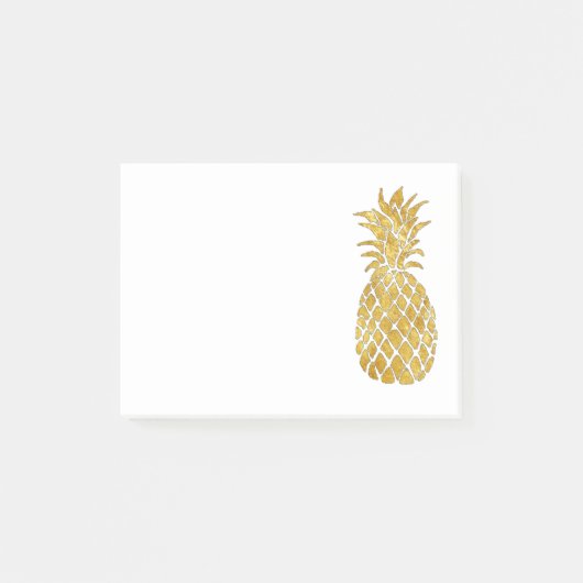 Glamour Imitate Goldfolie Ananas Post-it Klebezettel (Vorderseite)