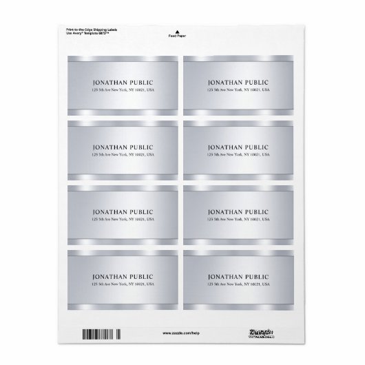 Glamour-Imitate Silver Modern Elegante Vorlage (Vorne)